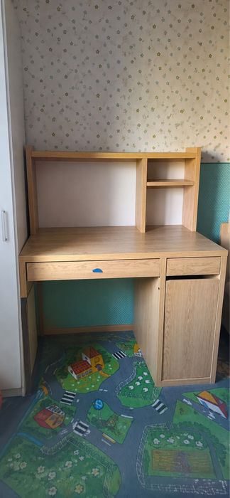 Birou 105/50 cm  -2 buc - alb si maro