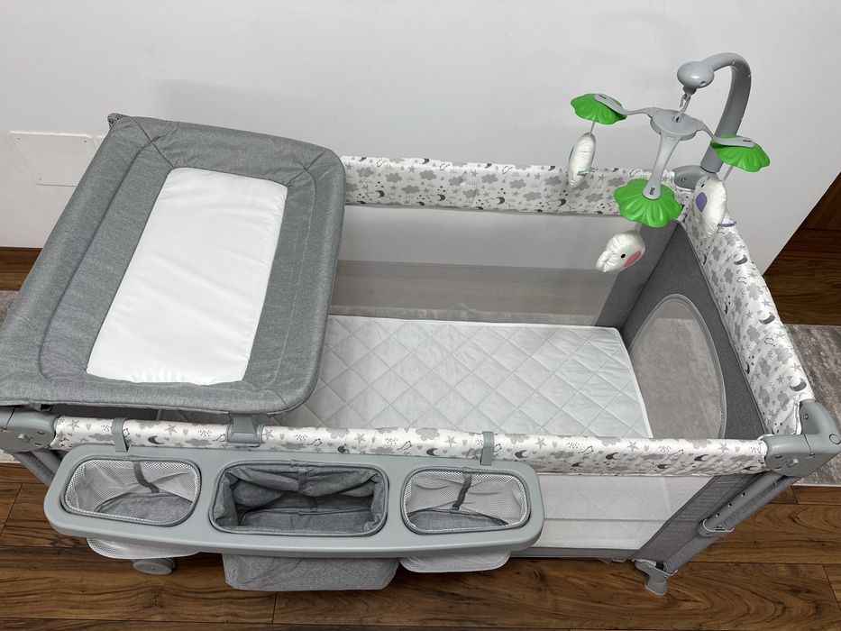 Patuț co-sleeper cu saltea