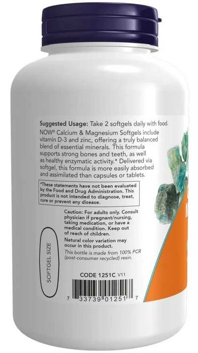 NOW Foods Calcium Magnesium Zinc Кальций магний kalsiy калций