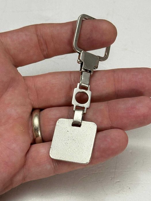 BRELOC CHEI ARGINT 925 - Cu PLACUTA Patrata - 21g. - Vintage !