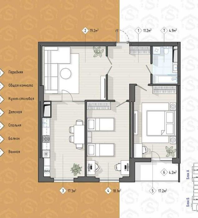 ЖК Shoshkent Продаётся 3-х комнатная квартира ул Шота Руставели