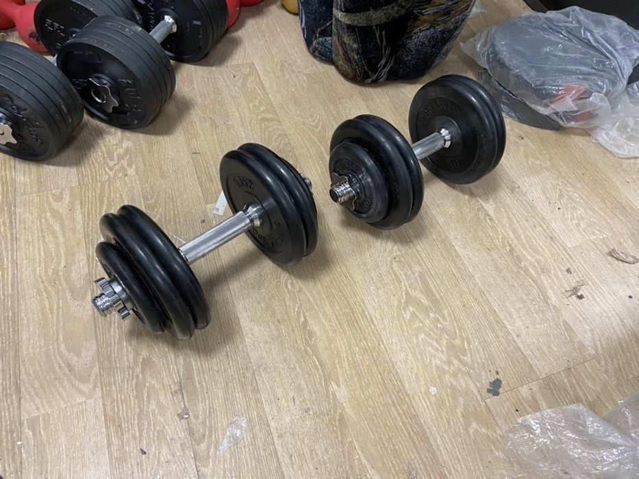 Super gantere reglabile profesionale otel cauciucat noi 15+15=30 kg