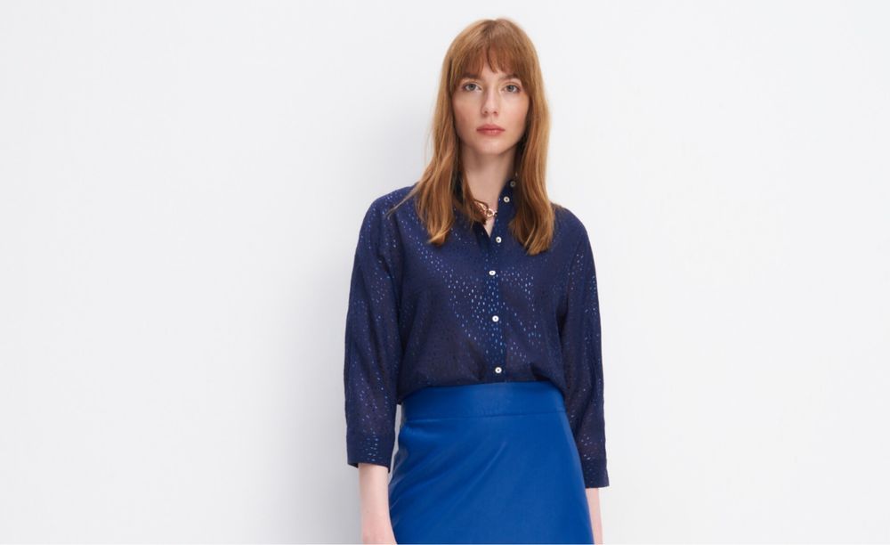 Camasa bleumarin material stralucitor