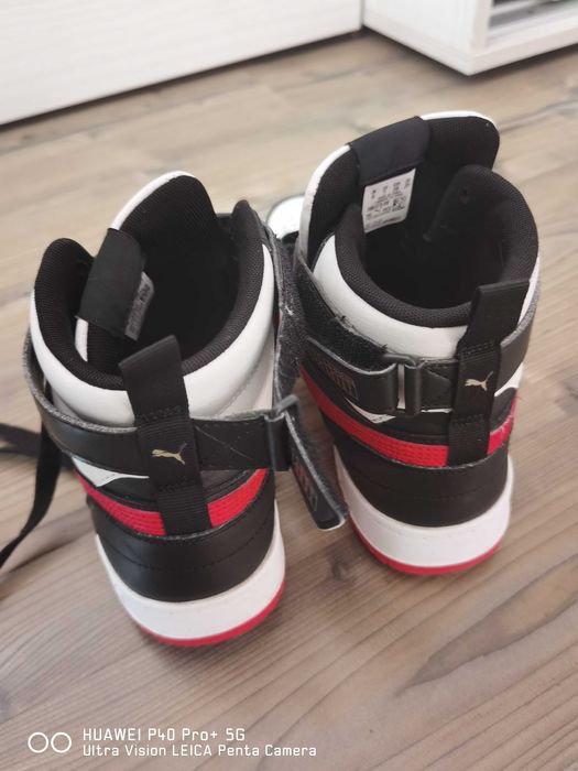 Pantofi puma port mid-cut cu velcro , Rosu, Negru, Alb, 39 EU