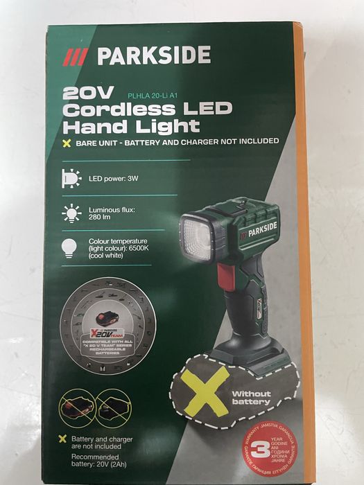 Se vinde lanternă parkside cu acumulator și încărcător