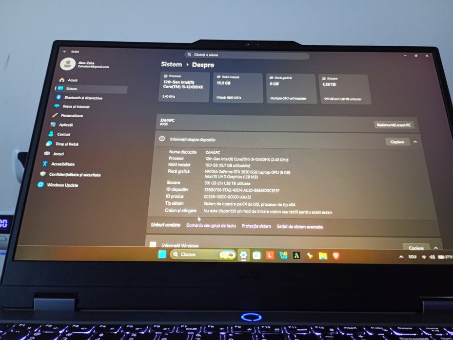 Lenovo LOQ i5-12450HX, RTX 3050 6GB, 16GB RAM, 120Hz (Impecabil)