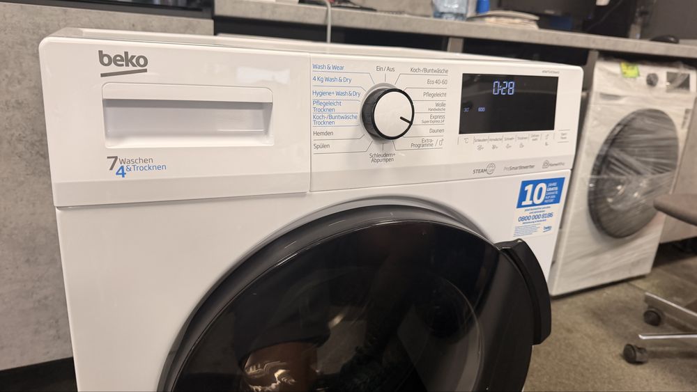 Комбинирана пералня със сушилня BEKO WDW75141 STEAM | 7 КГ + 4 КГ | 1400 ОБ./МИН. | STEAMCURE | INVERTER