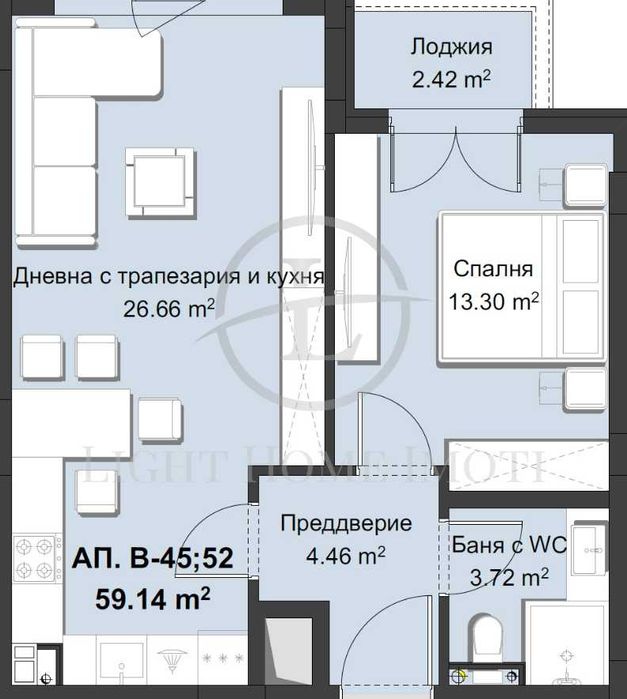 Реф. 639 Двустаен / Смирненски / Нова луксозна сграда