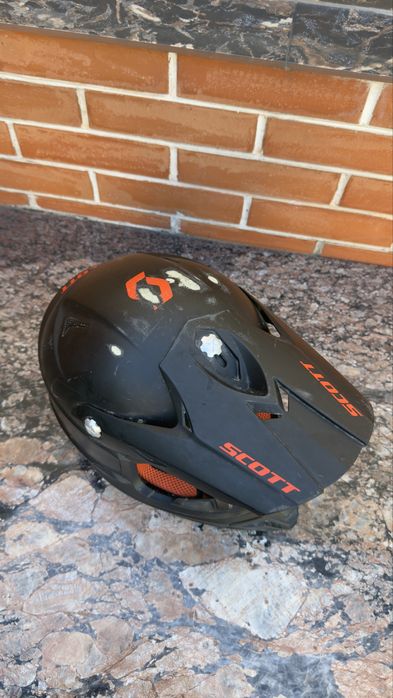 Cască SCOTT Full Face MTB / Downhill – Neagră cu Portocaliu
