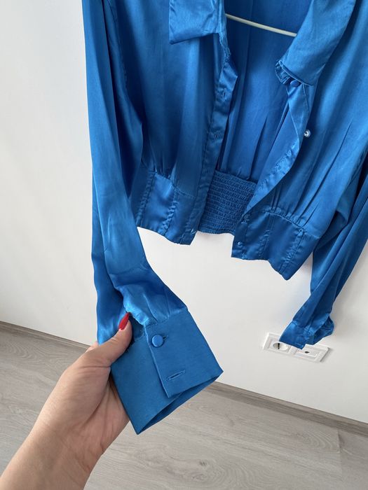 Синя риза сатен