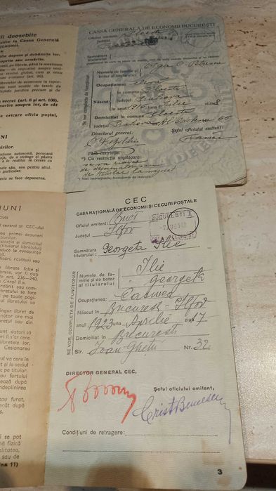 Acte/Documente vechi din perioada 1927 - 1942