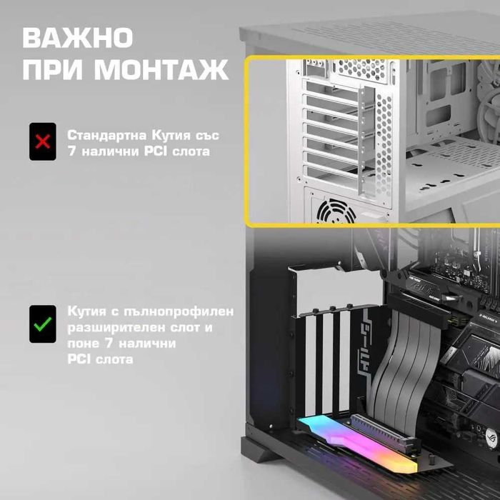 Брекет за вертикален монтаж на GPU EZDIY-FAB PCIe 4.0 Riser Cable 90° черен