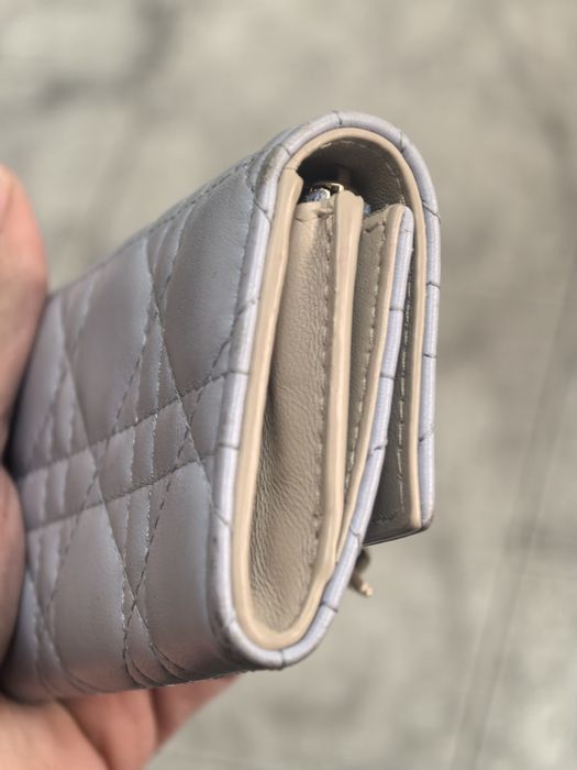 Дамско портмоне Dior Glycine Compact Wallet Blue Cannage Lambskin