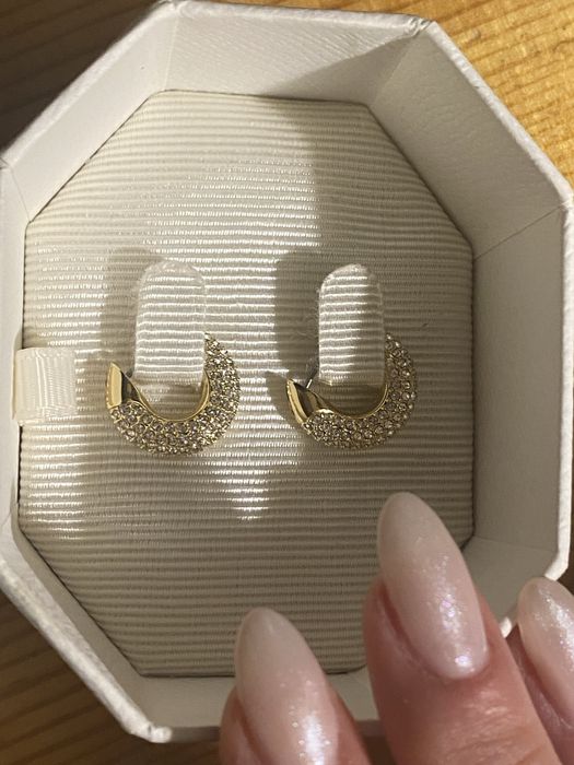 Swarowski dextera hoop обеци златни