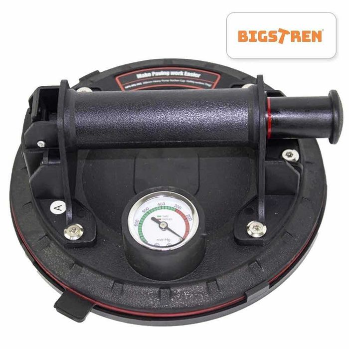 Вакуум вендуза с манометър и помпа, BIGSTREN, 200 мм, до 200 кг