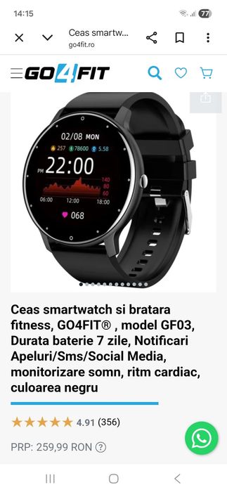 Vând smartwatch Go Fit