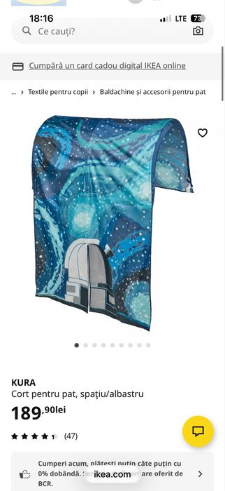 Pat reversibil Kura Ikea supraetajat