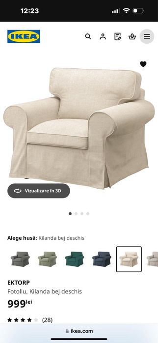 Canapea cu fotoliu Ikea , model Ektorp