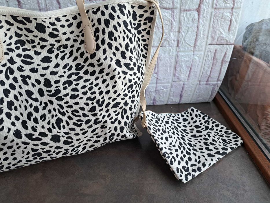 дамска чанта,H & M Нова!голяма текстилна торба,плажна чанта