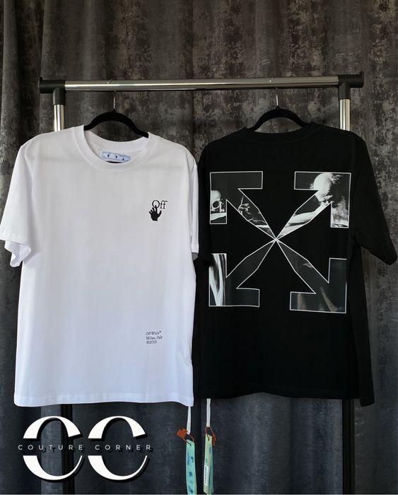 Tricou OFF-White • Calitate TOP • Caravaggio Arrows Over White/Black