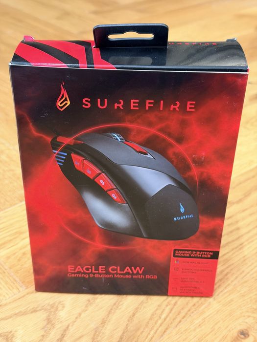 Verbatim Mouse Gaming RGB SUREFIRE EAGLE CLAW, 3200 DPI (Negru/Rosu)