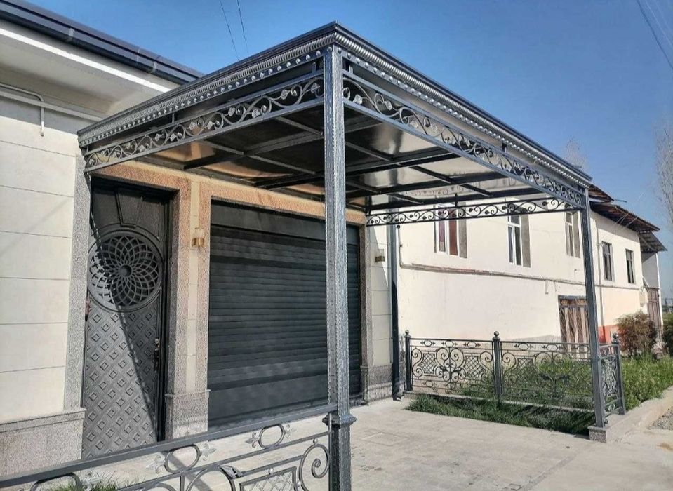 Навес решётка перилла козырёк металлоконструкция любой сложности