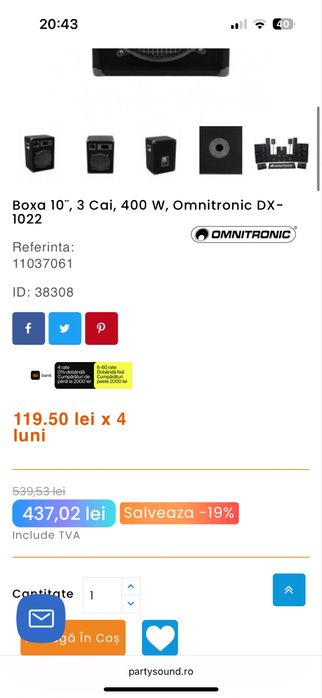 Boxe Profesionale Omnitronic