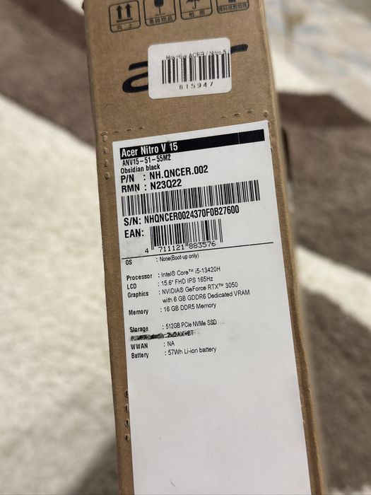 Ноудбук aser nitro v15