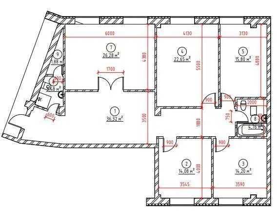 ЖК Dream House 5 комнатная коробка 141м2 Ор-р 8 роддом Яккасарай