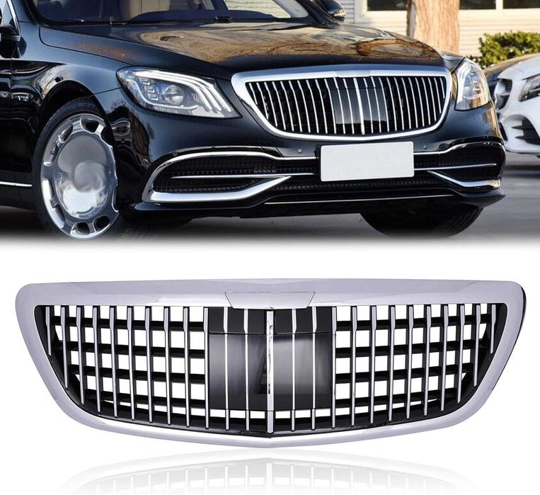 Maybach Решетка за Mercedes S-Class W222 Facelift (2017-2020) – Silver Chrome