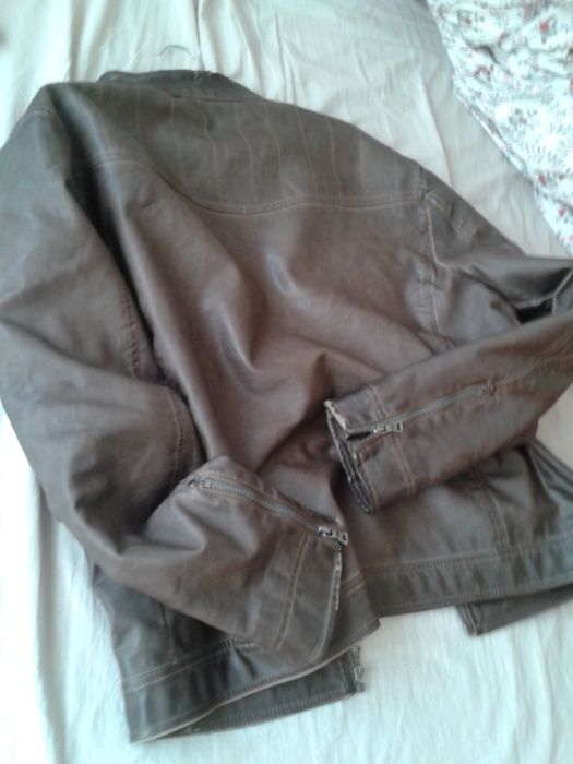 Geaca Angelo Litrico uzata piele ecologica, maro, mar. L barbati