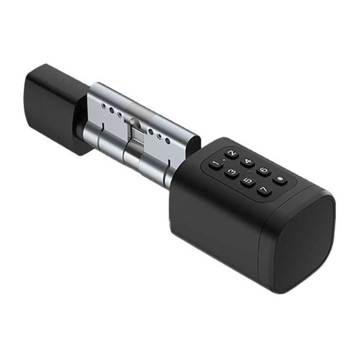 Incuietoare inteligenta Avatto de 100mm, Tuya app, cilindru diverse dimensiuni, amprenta, card, cheie, negru, cifru 1
