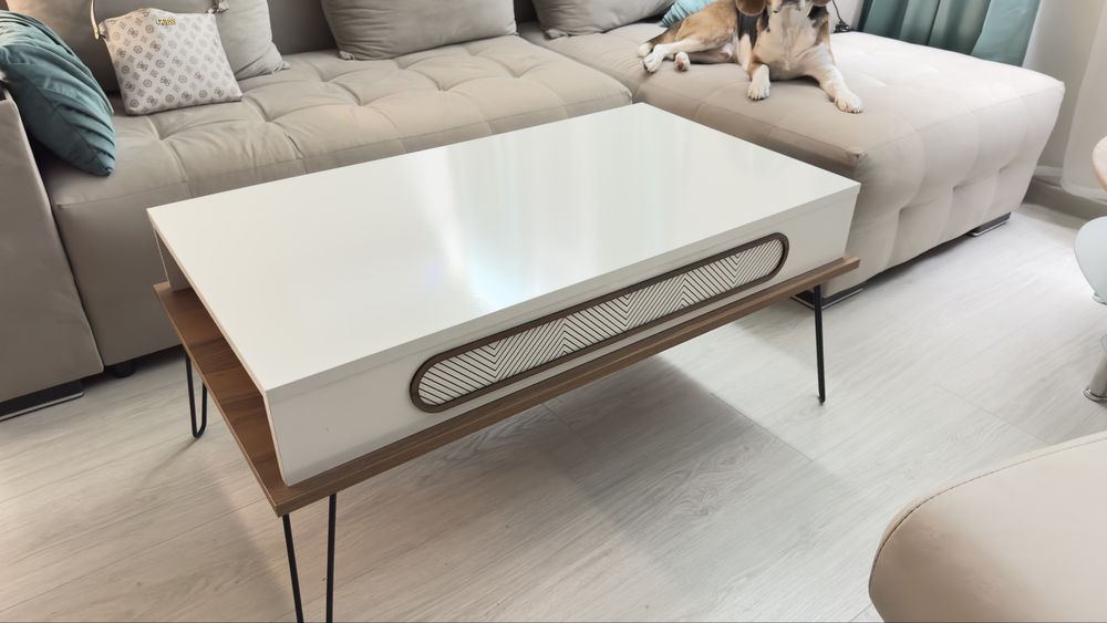 Холна маса Меламин в кремав цвят