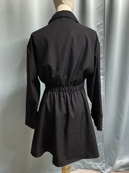 короткое черное платье рубашка