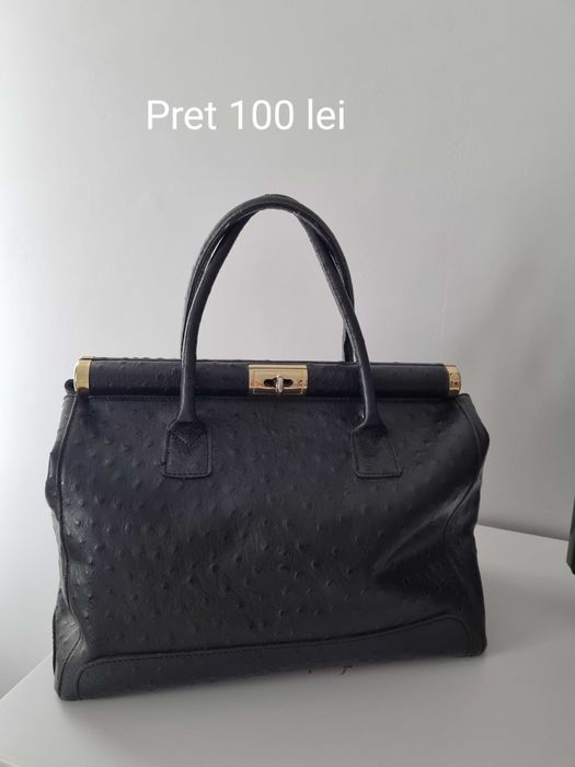 Geanta neagra din piele