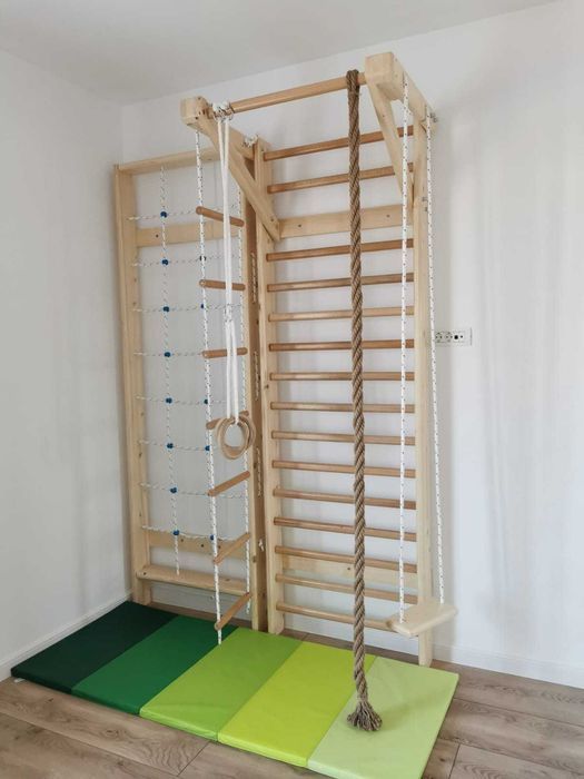 Spalier Gimnastica 245x160 cm, Multifunctional, Lacuit Natur- M5845L