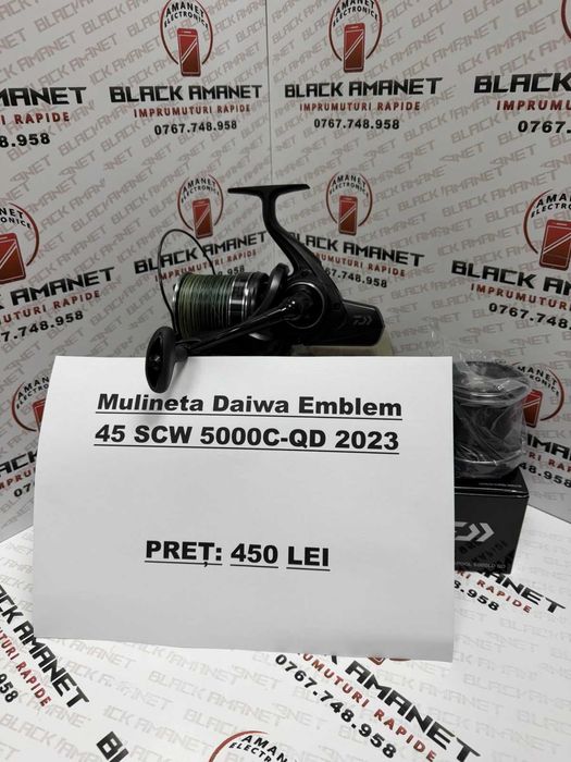 BLACK AMANET P2 • Mulineta Daiwa  Emblem 45 SCW 5000C-QD 3 bucati mulineta daiwa 24 prorex x lt 3000c mulineta Shimano Vanford 2500HG