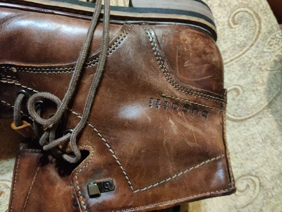 Мъжки кожени боти Bugatti. Размер 43