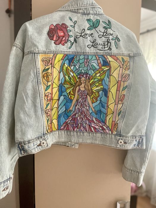 Geaca de blugi pictata manual