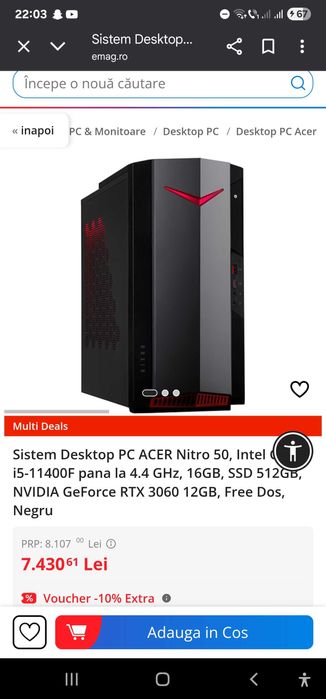 PC Gaming ACER detalii in descriere