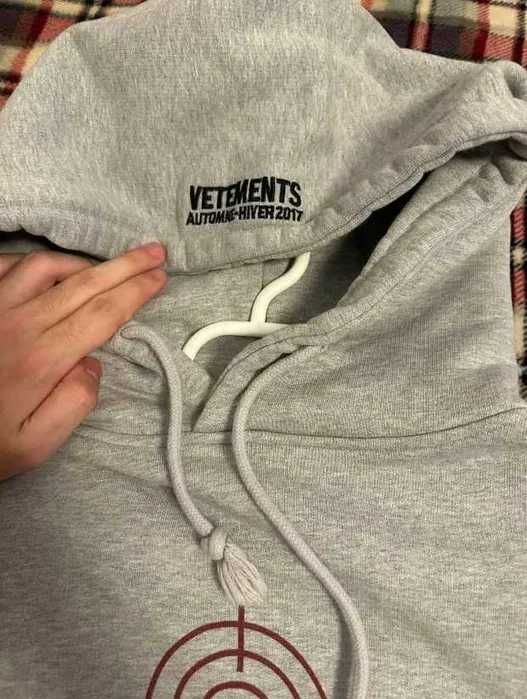 Grey Hoodie Vetements Eleven Inch Gun Club Marime M