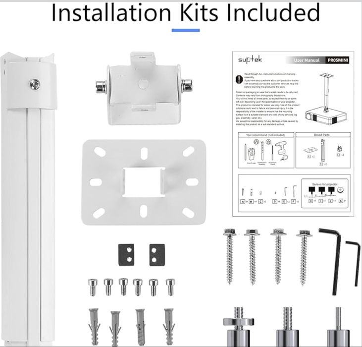 Универсална стойка за проектор Suptek – таван / стена, нова
