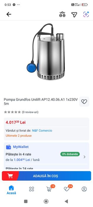 Pompa Grundfos submersibila Unilift AP12.40.06.A1
