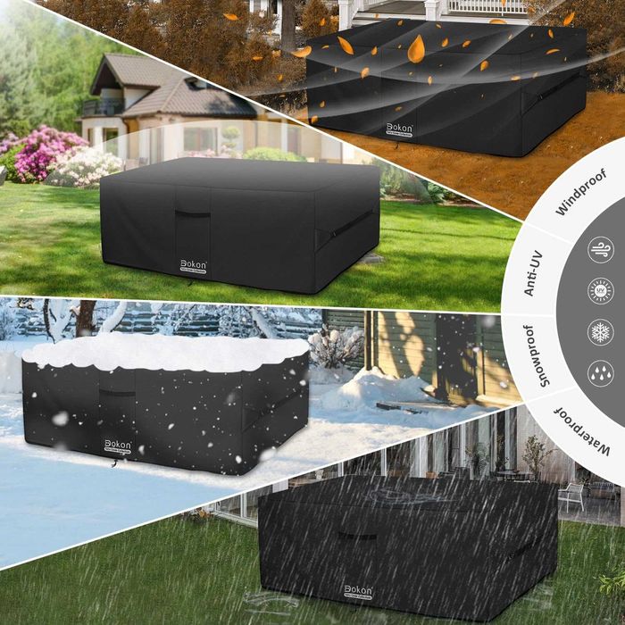 НОВ! Водоустойчив калъф за градински мебели 170x94x74 см – 420D, черен