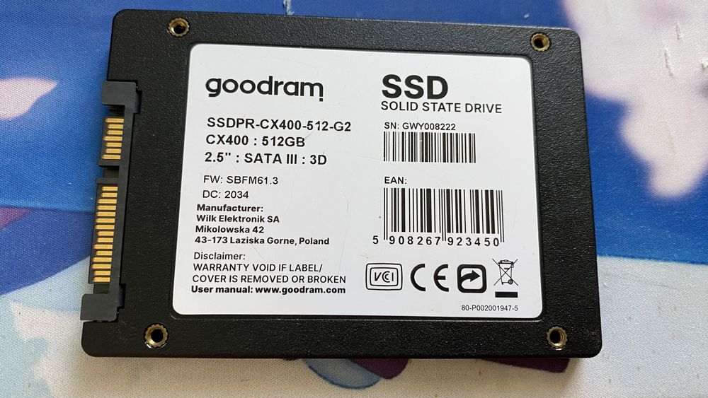 SSD SATA goodram CX400 512GB