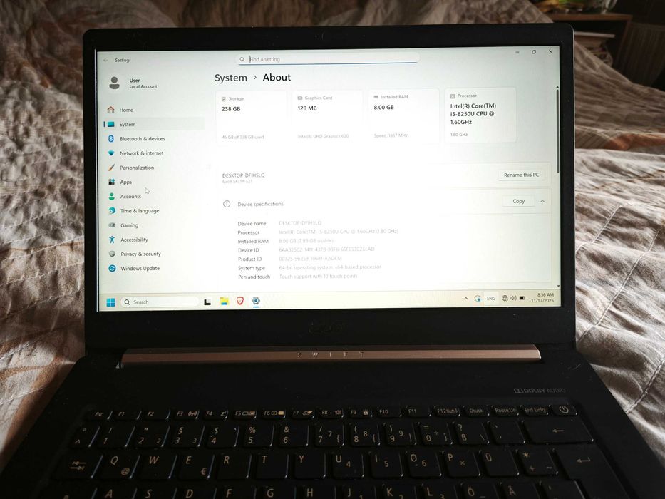 Лаптоп Acer Swift SF514-52T touchscreen