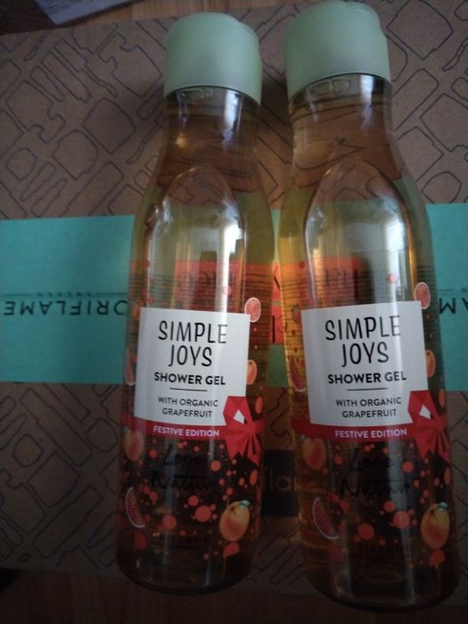 2XGel de duș cu grapefruit organic Love Nature Simple Joys