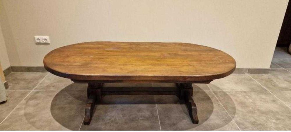 Masă de cafea ovală stejar masiv