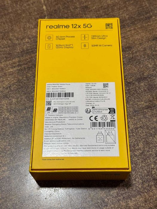 Продавам Realme 12x 5G – ЧИСТО НОВ