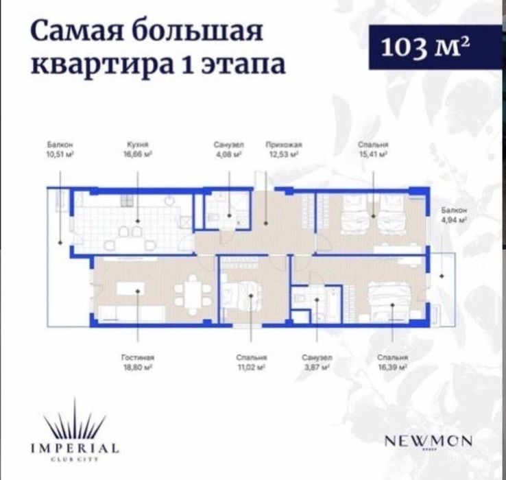 Квартира 4/2/8 ЖК "Imperial club city" Алайский